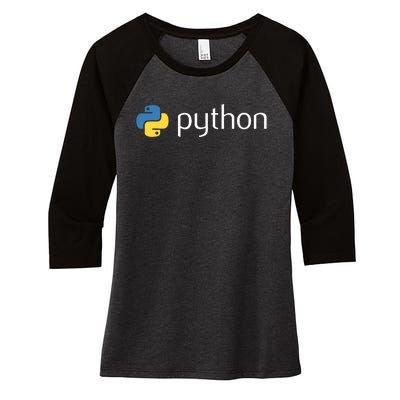 Python Programmer Computer Developers Tee Women's Tri-Blend 3/4-Sleeve Raglan Shirt