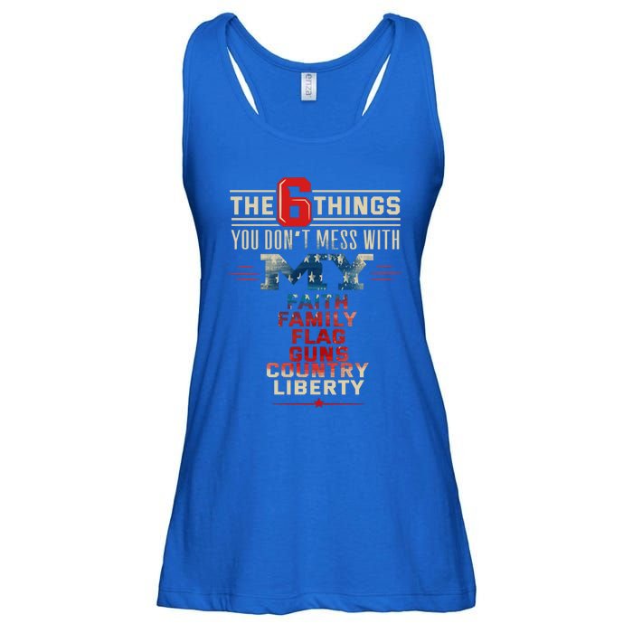 Patriot Patriotic Country Don't Mess With Freedom Patriotism Great Gift Ladies Essential Flowy Tank