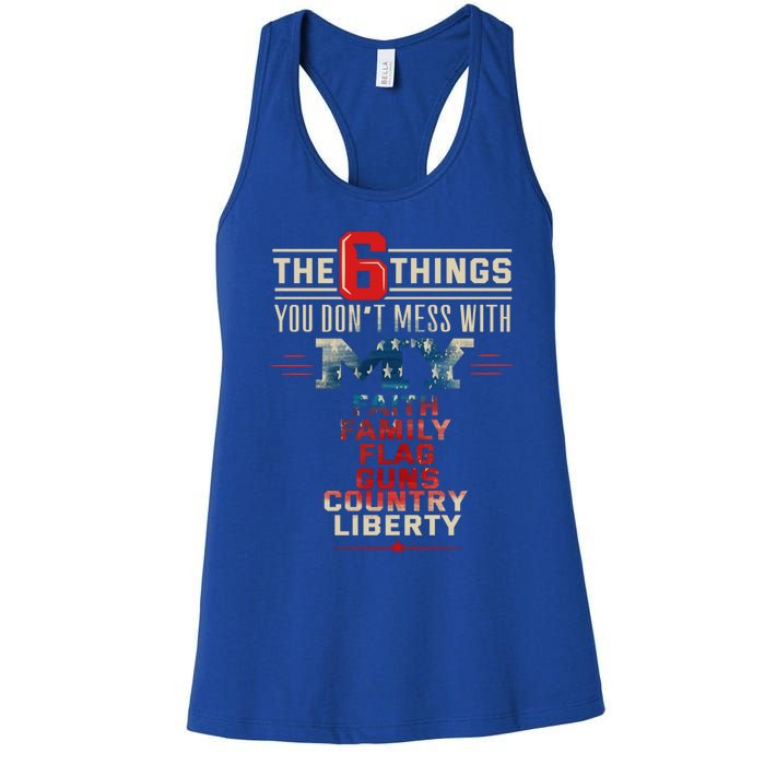 Patriot Patriotic Country Don't Mess With Freedom Patriotism Great Gift Women's Racerback Tank