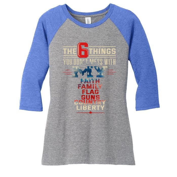 Patriot Patriotic Country Don't Mess With Freedom Patriotism Great Gift Women's Tri-Blend 3/4-Sleeve Raglan Shirt