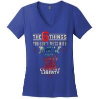 Patriot Patriotic Country Don't Mess With Freedom Patriotism Great Gift Women's V-Neck T-Shirt