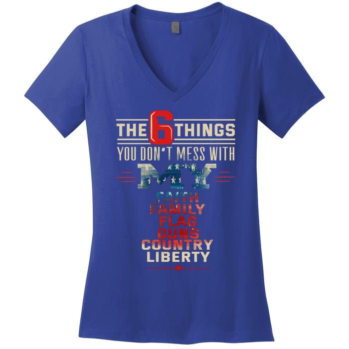 Patriot Patriotic Country Don't Mess With Freedom Patriotism Great Gift Women's V-Neck T-Shirt