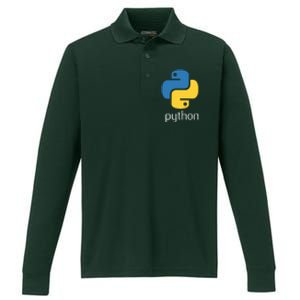 Python Programmer Computer Developers Tee Performance Long Sleeve Polo