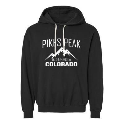 PIKES PEAK COLORADO Climbing Summit Club Outdoor Garment-Dyed Fleece Hoodie