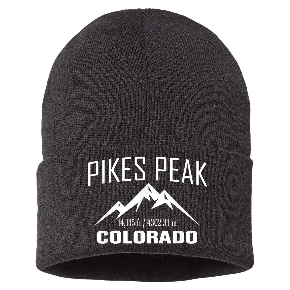 PIKES PEAK COLORADO Climbing Summit Club Outdoor Sustainable Knit Beanie
