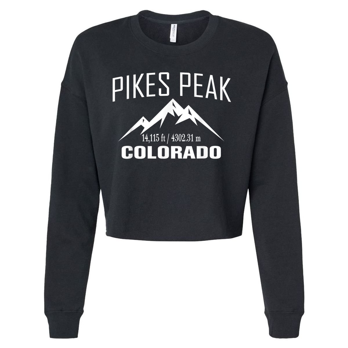 PIKES PEAK COLORADO Climbing Summit Club Outdoor Cropped Pullover Crew