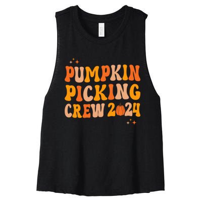 Pumpkin Picking Crew 2024 Family Matching Autumn Halloween Women's Racerback Cropped Tank