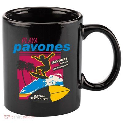 Playa Pavones Costa Rica Surfer 11oz C Handle Ceramic Mug