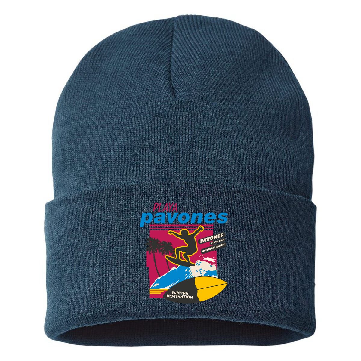Playa Pavones Costa Rica Surfer Sustainable Knit Beanie