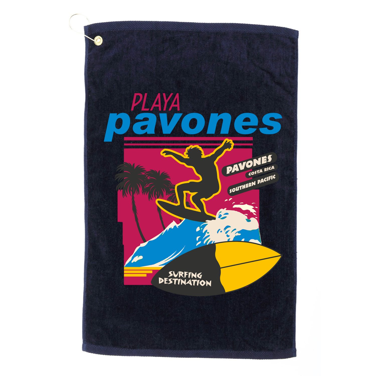 Playa Pavones Costa Rica Surfer Golf Towel