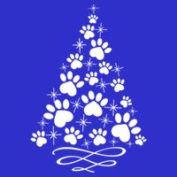 Paw Print Christmas Tree Holiday Gift Women's V-Neck T-Shirt