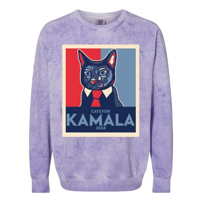 Politically Purrfect Cats For Kamala Harris 2024 President Madam President 2024 Colorblast Crewneck Sweatshirt