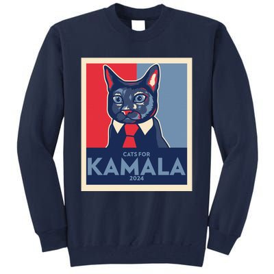 Politically Purrfect Cats For Kamala Harris 2024 President Madam President 2024 Tall Sweatshirt