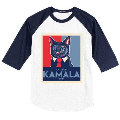 Politically Purrfect Cats For Kamala Harris 2024 President Madam President 2024 Baseball Sleeve Shirt