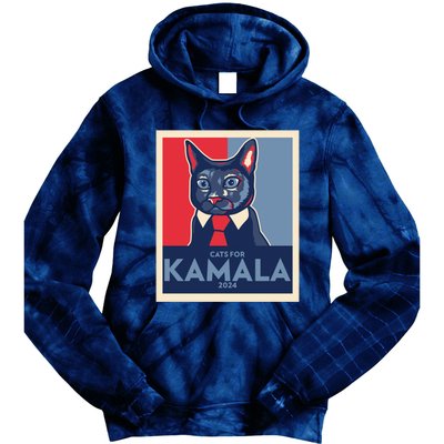 Politically Purrfect Cats For Kamala Harris 2024 President Madam President 2024 Tie Dye Hoodie