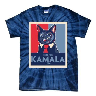 Politically Purrfect Cats For Kamala Harris 2024 President Madam President 2024 Tie-Dye T-Shirt