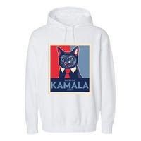 Politically Purrfect Cats For Kamala Harris 2024 President Madam President 2024 Garment-Dyed Fleece Hoodie