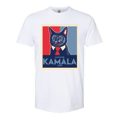 Politically Purrfect Cats For Kamala Harris 2024 President Madam President 2024 Softstyle CVC T-Shirt