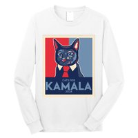 Politically Purrfect Cats For Kamala Harris 2024 President Madam President 2024 Long Sleeve Shirt