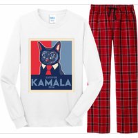 Politically Purrfect Cats For Kamala Harris 2024 President Madam President 2024 Long Sleeve Pajama Set