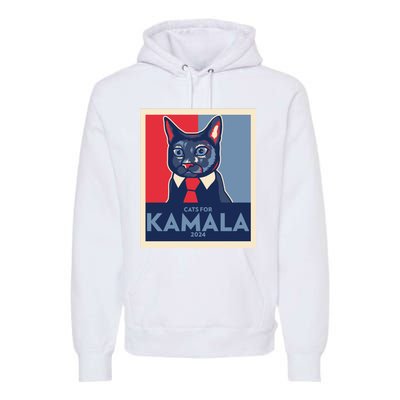 Politically Purrfect Cats For Kamala Harris 2024 President Madam President 2024 Premium Hoodie