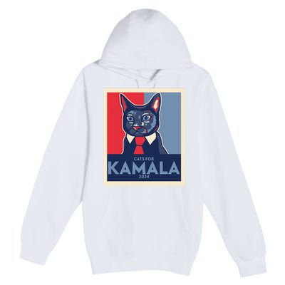 Politically Purrfect Cats For Kamala Harris 2024 President Madam President 2024 Premium Pullover Hoodie