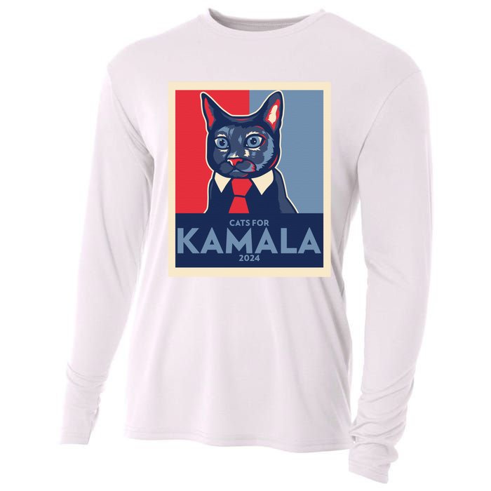 Politically Purrfect Cats For Kamala Harris 2024 President Madam President 2024 Cooling Performance Long Sleeve Crew