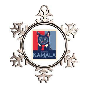 Politically Purrfect Cats For Kamala Harris 2024 President Madam President 2024 Metallic Star Ornament