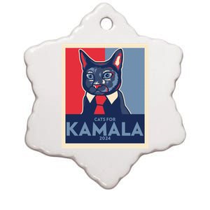 Politically Purrfect Cats For Kamala Harris 2024 President Madam President 2024 Ceramic Star Ornament