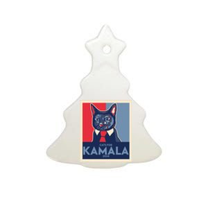 Politically Purrfect Cats For Kamala Harris 2024 President Madam President 2024 Ceramic Tree Ornament