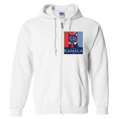 Politically Purrfect Cats For Kamala Harris 2024 President Madam President 2024 Full Zip Hoodie