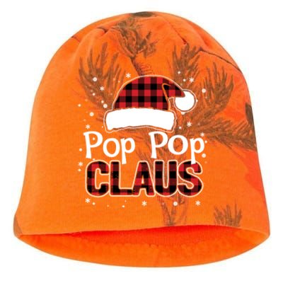 Pop Pop Claus Christmas Santa Hat Buffalo Matching Family Gift Kati - Camo Knit Beanie