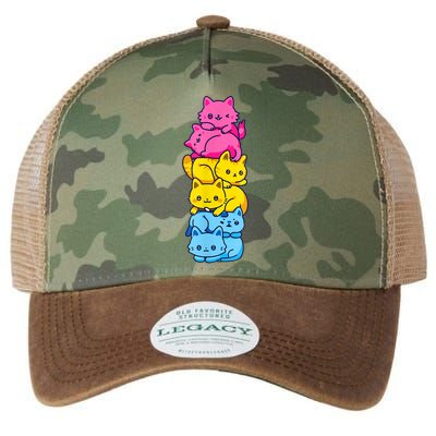 Pansexual Pride Cat LGBT Pan Flag Nonbinary Cute Cats Pile Legacy Tie Dye Trucker Hat