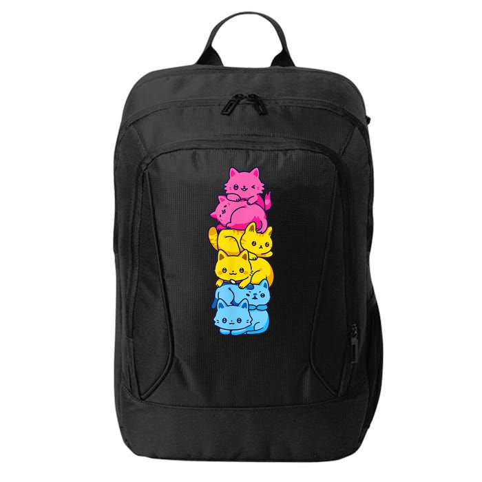 Pansexual Pride Cat LGBT Pan Flag Nonbinary Cute Cats Pile City Backpack