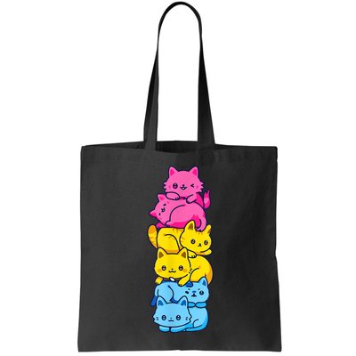 Pansexual Pride Cat LGBT Pan Flag Nonbinary Cute Cats Pile Bag