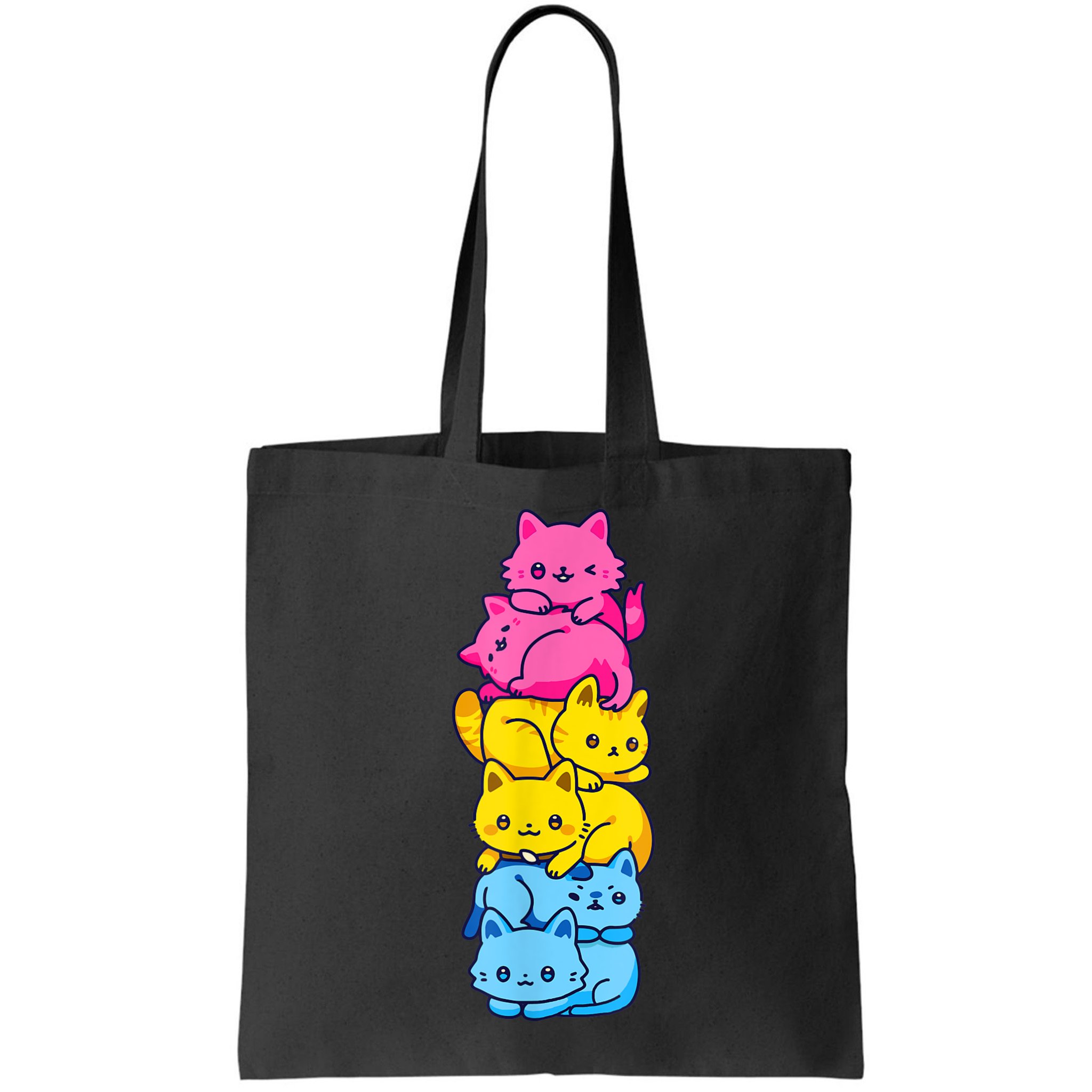 Pansexual Pride Cat LGBT Pan Flag Nonbinary Cute Cats Pile Bag