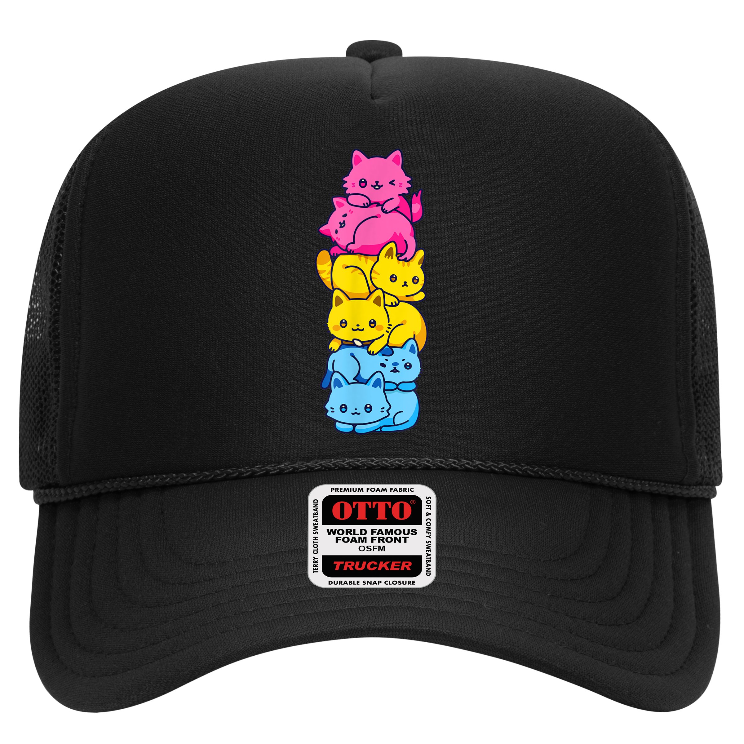 Pansexual Pride Cat LGBT Pan Flag Nonbinary Cute Cats Pile Hat