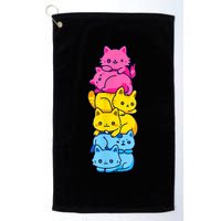 Pansexual Pride Cat LGBT Pan Flag Nonbinary Cute Cats Pile Golf Towel
