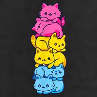 Pansexual Pride Cat LGBT Pan Flag Nonbinary Cute Cats Pile Golf Towel