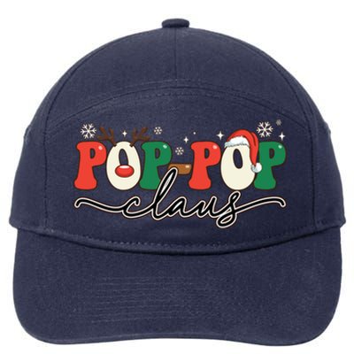 Pop Pop Claus Groovy Christmas Santa Matching Family Xmas Gift 7-Panel Snapback Hat