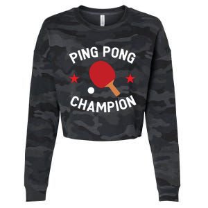 Ping Pong Champion Table Tennis Lover Gift Cropped Pullover Crew