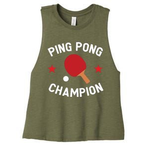 Ping Pong Champion Table Tennis Lover Gift Women's Racerback Cropped Tank