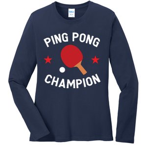 Ping Pong Champion Table Tennis Lover Gift Ladies Long Sleeve Shirt