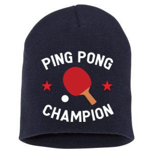 Ping Pong Champion Table Tennis Lover Gift Short Acrylic Beanie