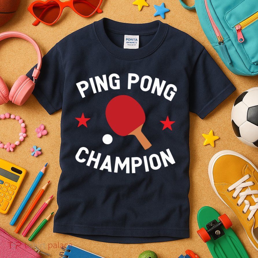 Ping Pong Champion Table Tennis Lover Gift Kids T-Shirt
