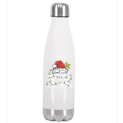 Pop Pop Claus Christmas Lights Pajama Family Matching Stainless Steel Insulated Water Bottle