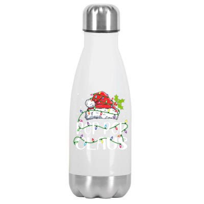 Pop Pop Claus Christmas Lights Pajama Family Matching Stainless Steel Insulated Water Bottle