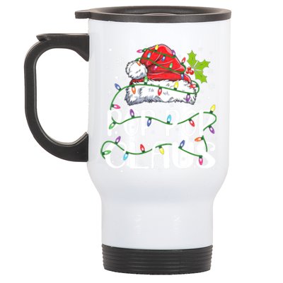 Pop Pop Claus Christmas Lights Pajama Family Matching Stainless Steel Travel Mug