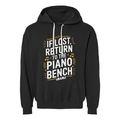 Piano Player Classical Music Pianist And Keyboard Musician Garment-Dyed Fleece Hoodie