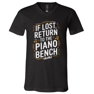 Piano Player Classical Music Pianist And Keyboard Musician V-Neck T-Shirt